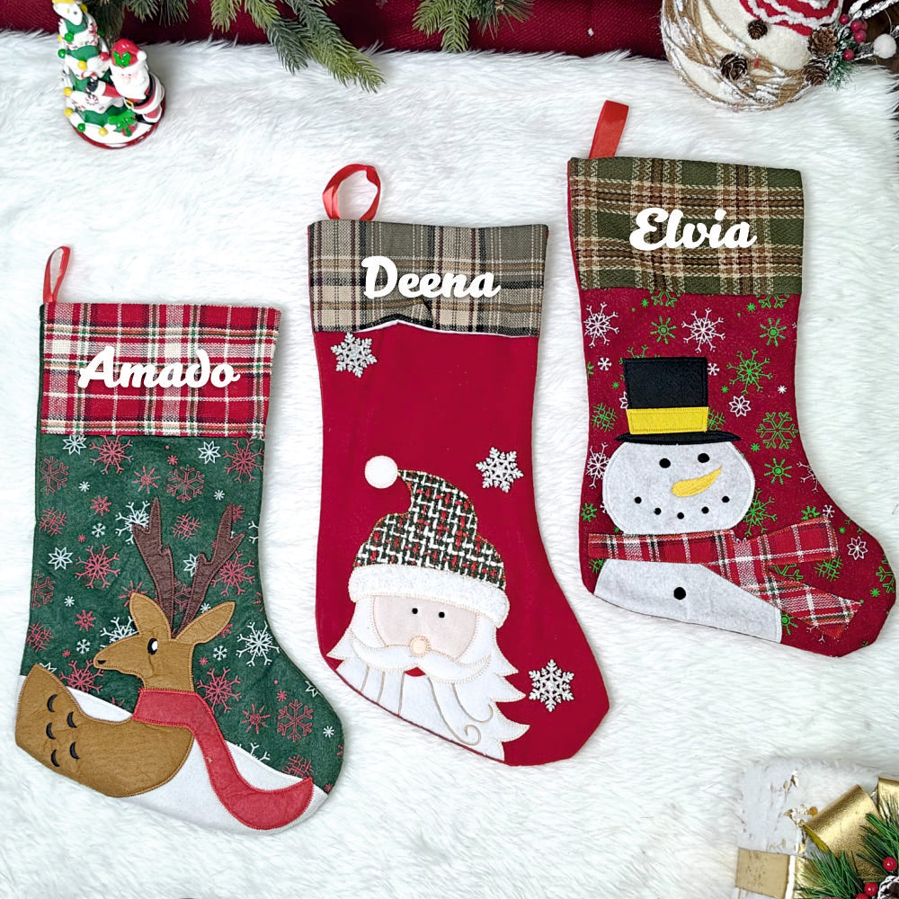 Vintage Holiday Stocking - Set of 3