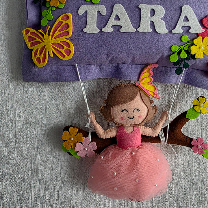 Babble Wrap Butterfly Blossoms Name Hanging