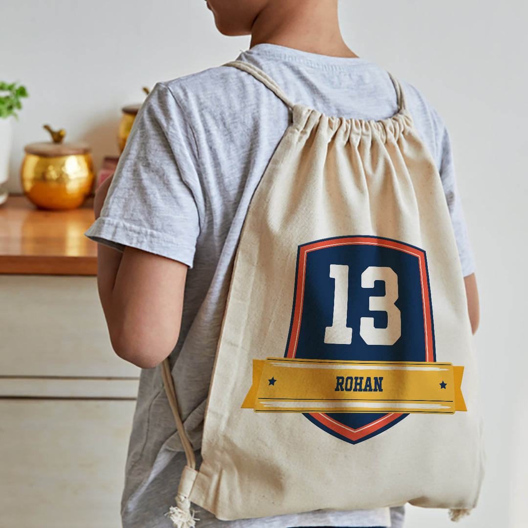 Personalised Drawstring Bag - Jersey Number