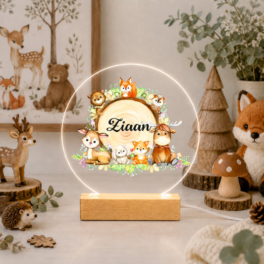 Acrylic LED Night Lamp - Enchanted Forest Friends