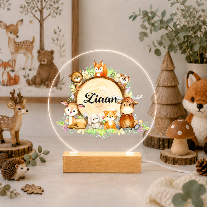 Acrylic LED Night Lamp - Enchanted Forest Friends