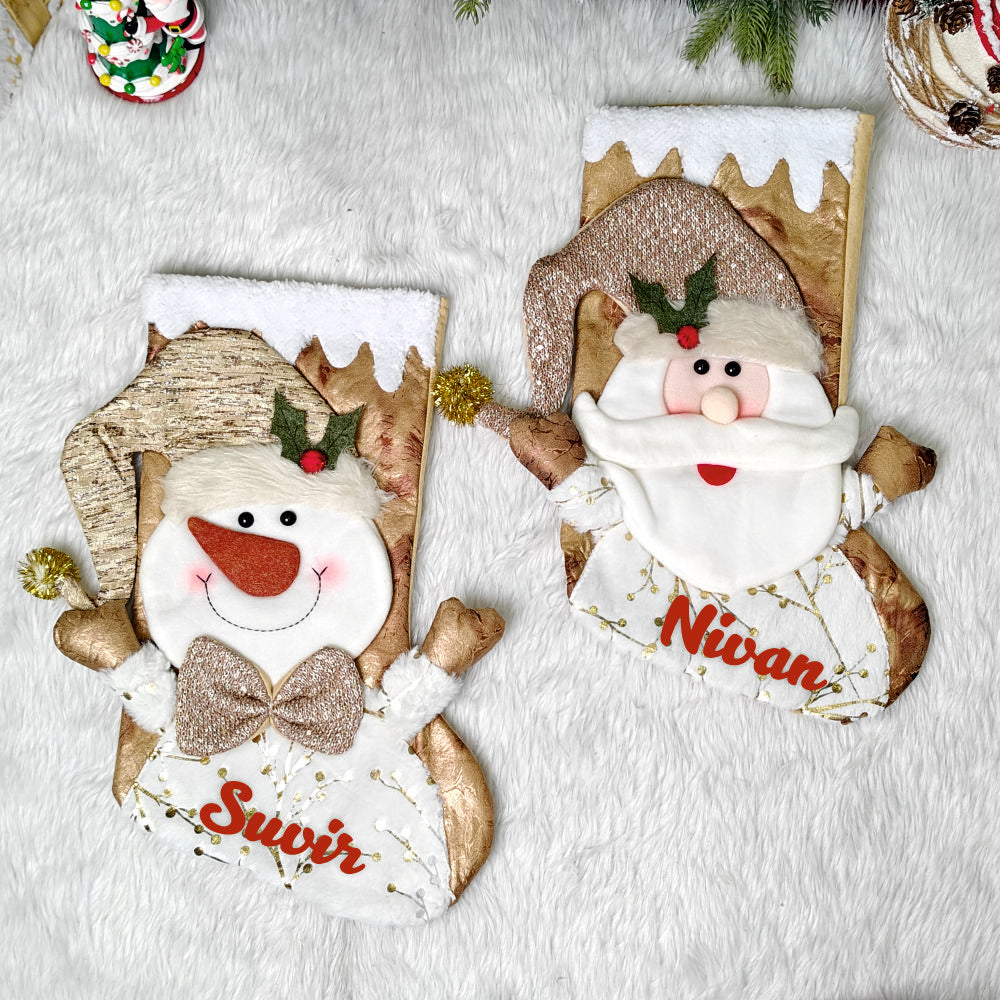 Golden Glow Stocking - Santa