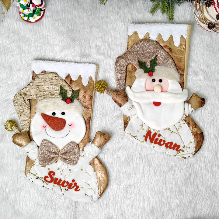 Golden Glow Stocking - Santa