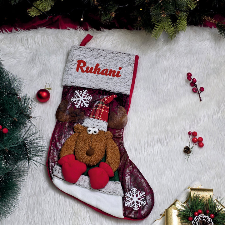 Merry Frost Stocking - Reindeer