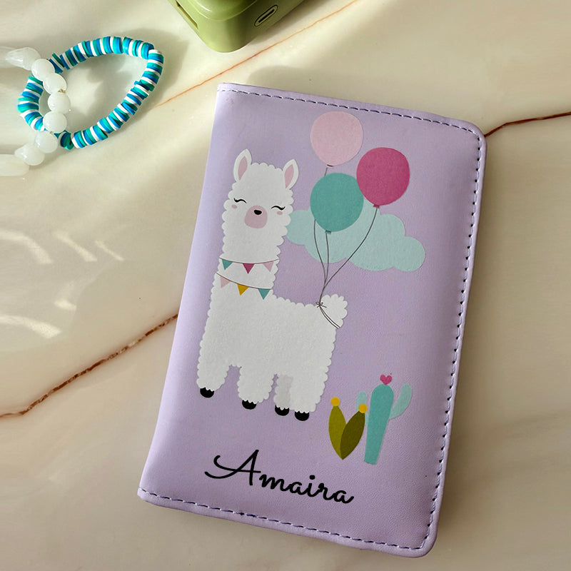 Passport cover + Luggage tag -  llama