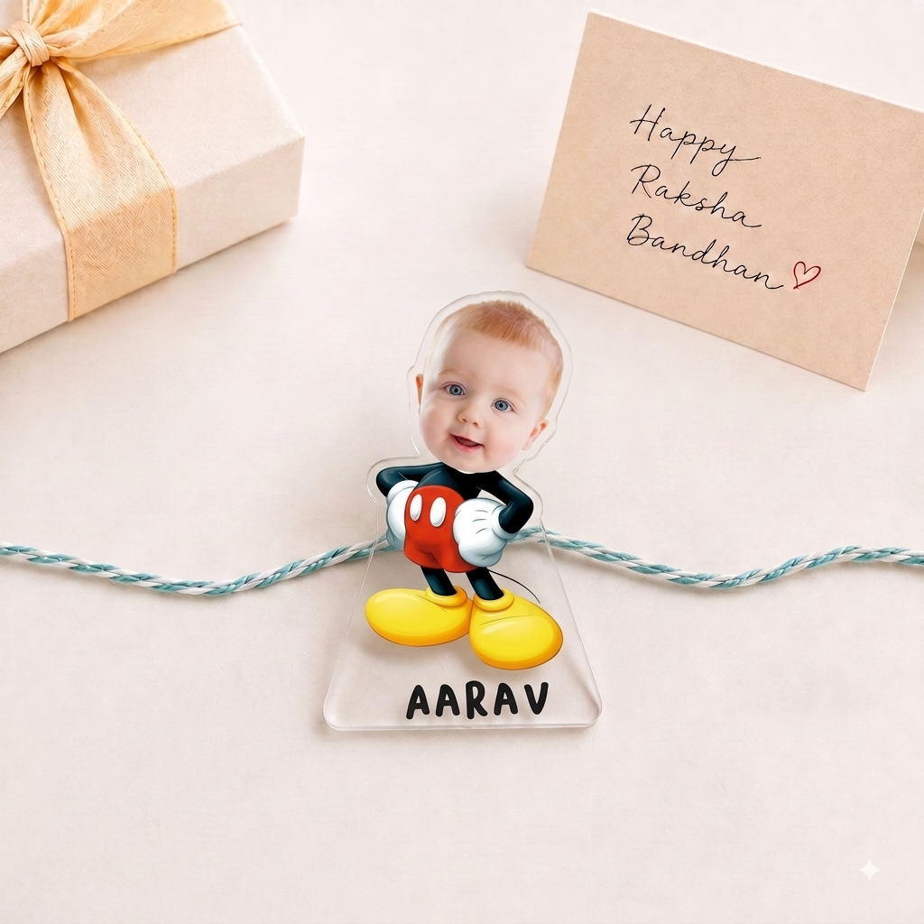 Babble Wrap Personalised Caricature Rakhi - Mickey