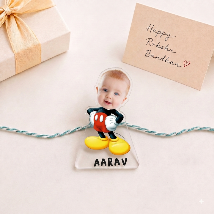 Babble Wrap Personalised Caricature Rakhi - Mickey