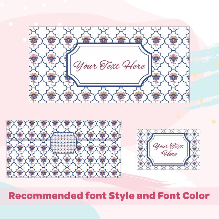 PERSONALISED GIFT ENVELOPES, CARDS & STICKERS COMBO - MUGHAL ART, SET OF 130