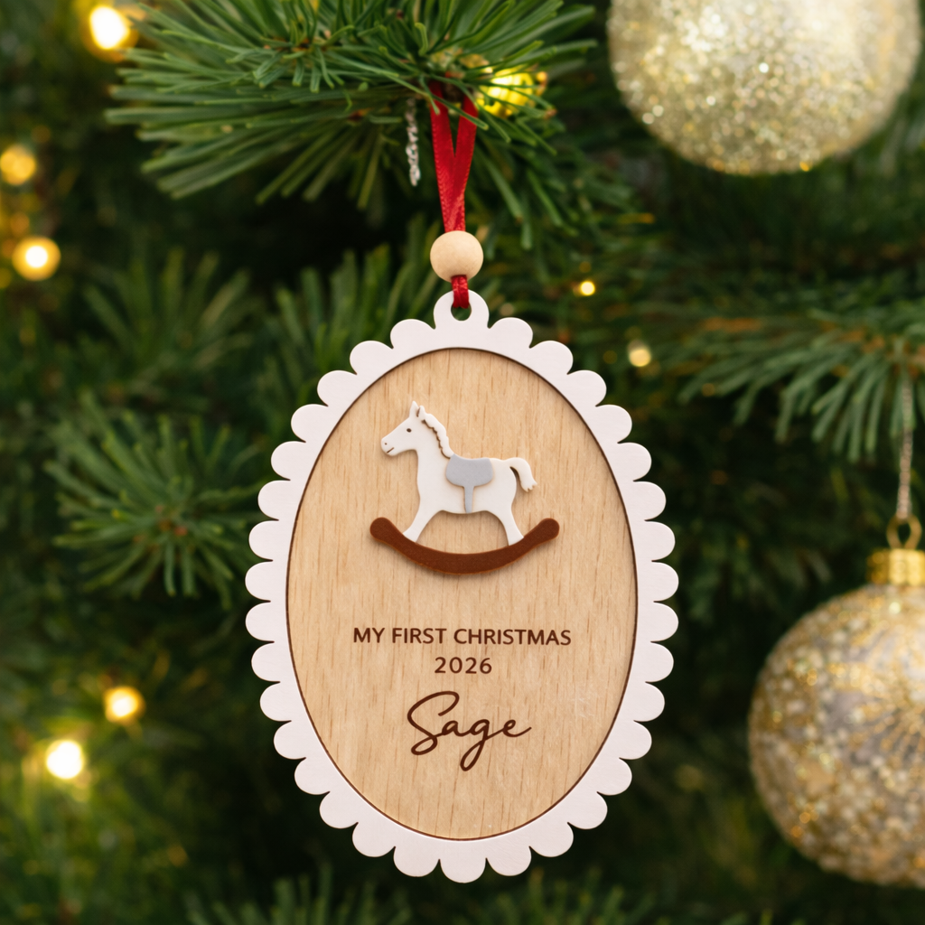 Babble Wrap Rocking Horse Keepsake Ornament
