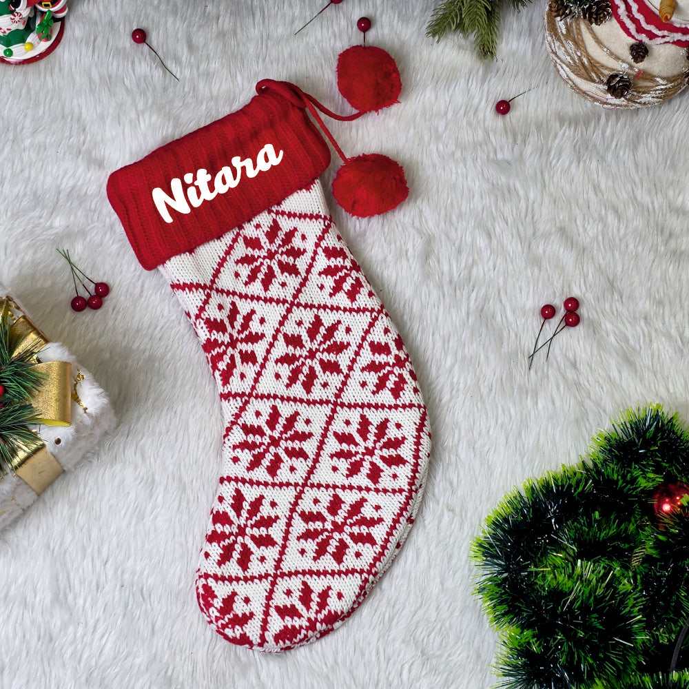 Handwoven Knitted Stocking