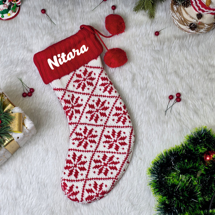 Handwoven Knitted Stocking