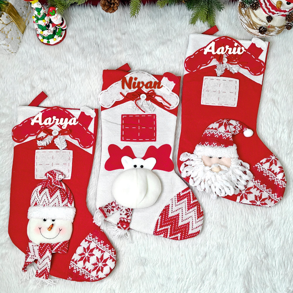 Nordic Knit Stocking -Reindeer