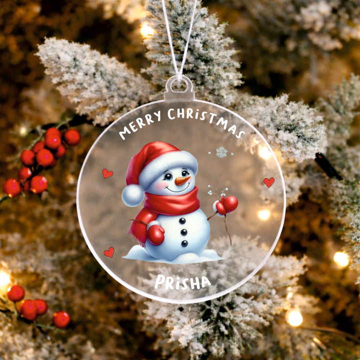 Babble Wrap Scarlet Scarf Snowman Ornament