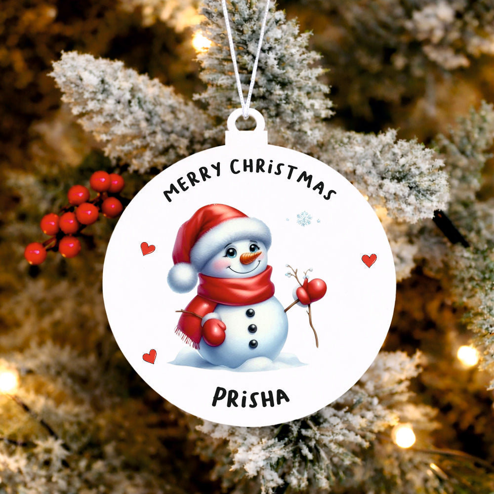 Babble Wrap Scarlet Scarf Snowman Ornament