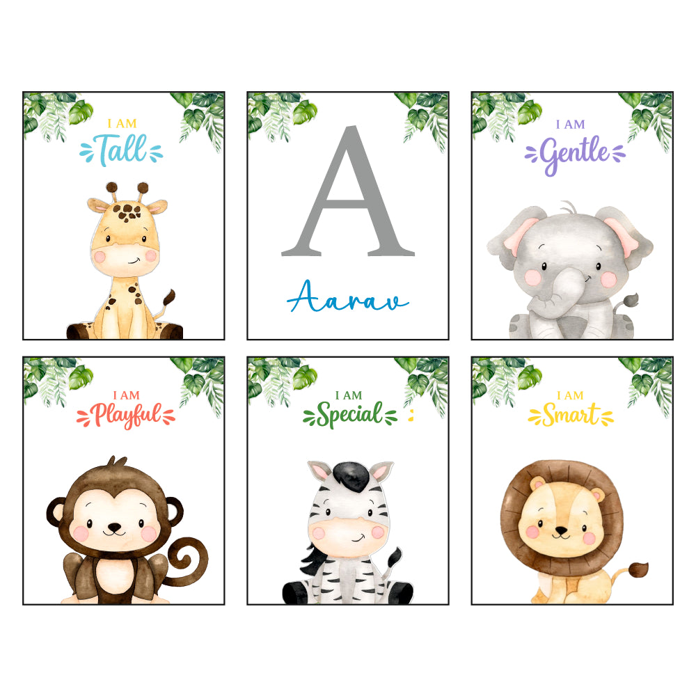Birth Statistics Frame - Jungle Joy (Set Of 6)