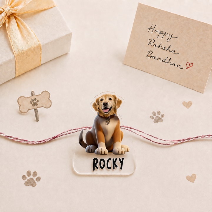 Babble Wrap Personalised Caricature Rakhi - Pawfect Bond