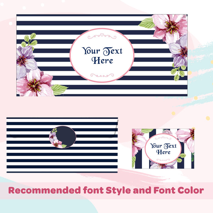 PERSONALISED GIFT ENVELOPES, CARDS & STICKERS COMBO -  PETUNIAS, SET OF 130