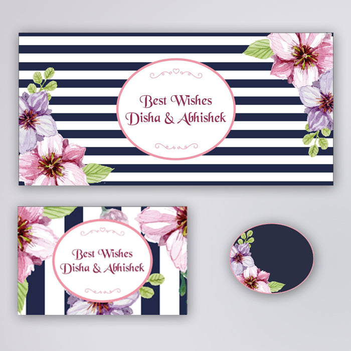PERSONALISED GIFT ENVELOPES, CARDS & STICKERS COMBO -  PETUNIAS, SET OF 130