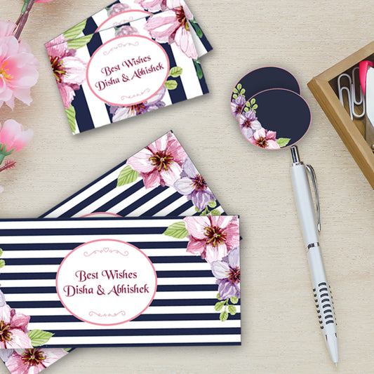 PERSONALISED GIFT ENVELOPES, CARDS & STICKERS COMBO -  PETUNIAS, SET OF 130