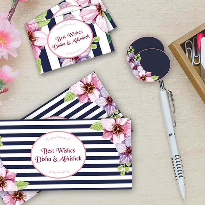 PERSONALISED GIFT ENVELOPES, CARDS & STICKERS COMBO -  PETUNIAS, SET OF 130