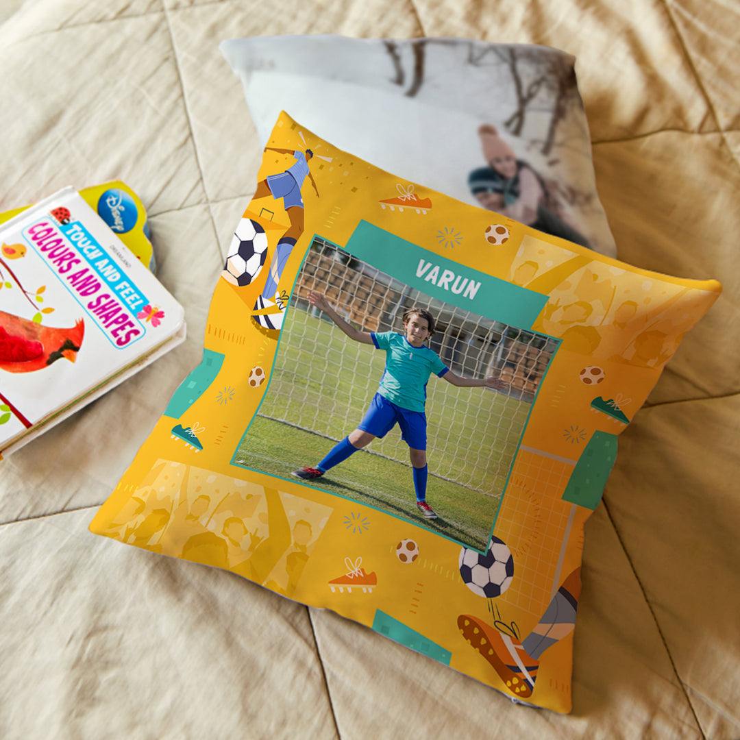 Personalised Photo Cushions - FootBall Goals Boy