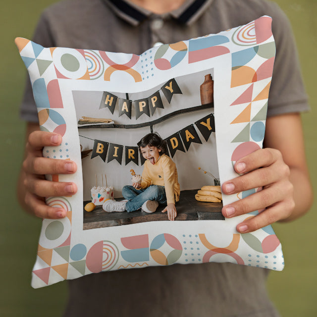 Personalised Photo Cushions - Geometric Fun