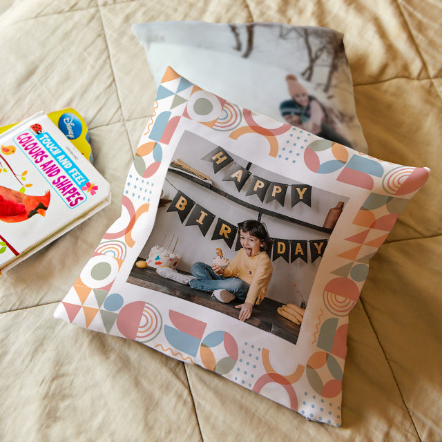 Personalised Photo Cushions - Geometric Fun