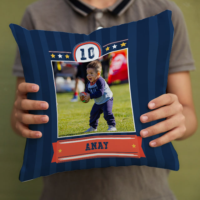 Personalised Photo Cushions - Jersey Number