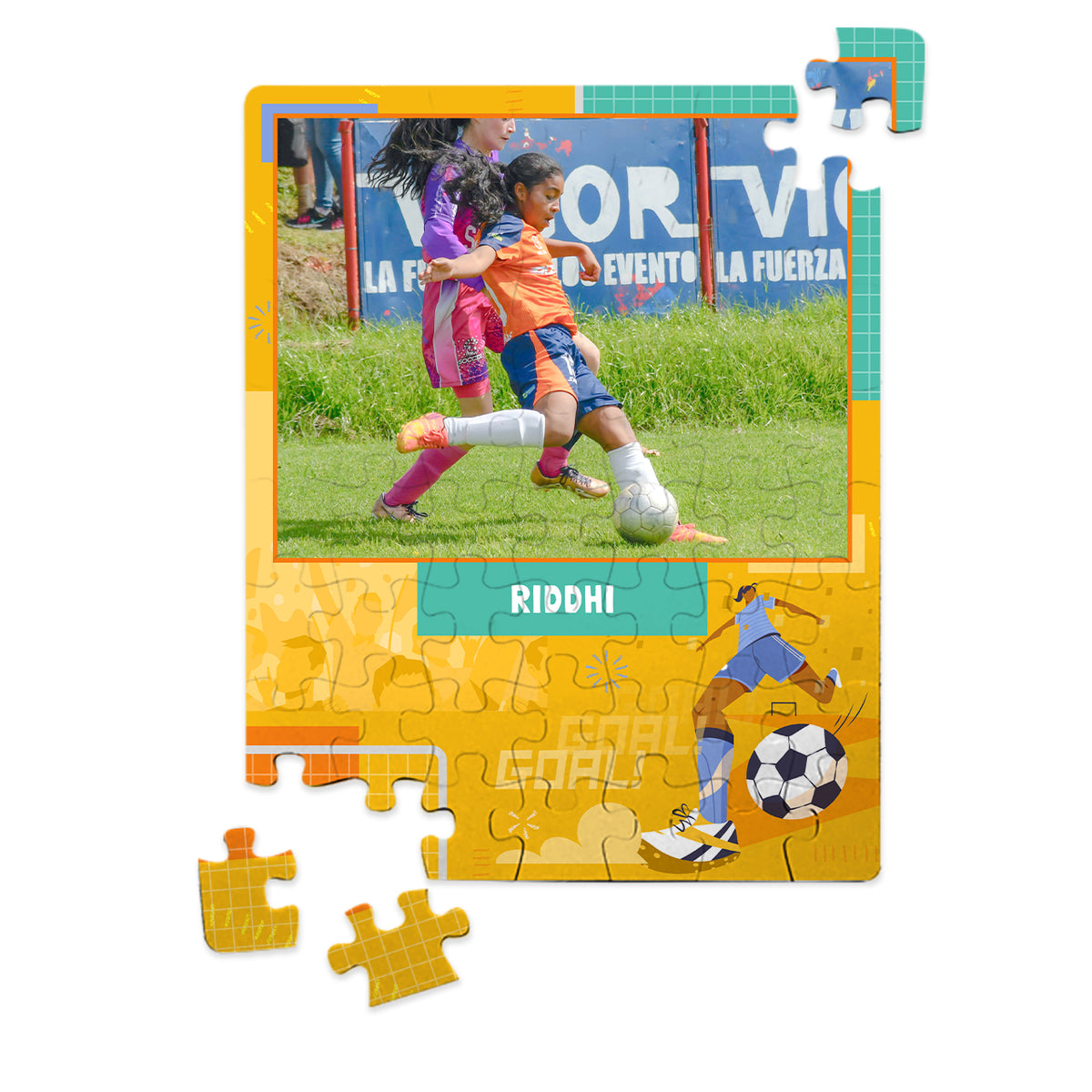 Photo Puzzle - FootBall Goals Girl