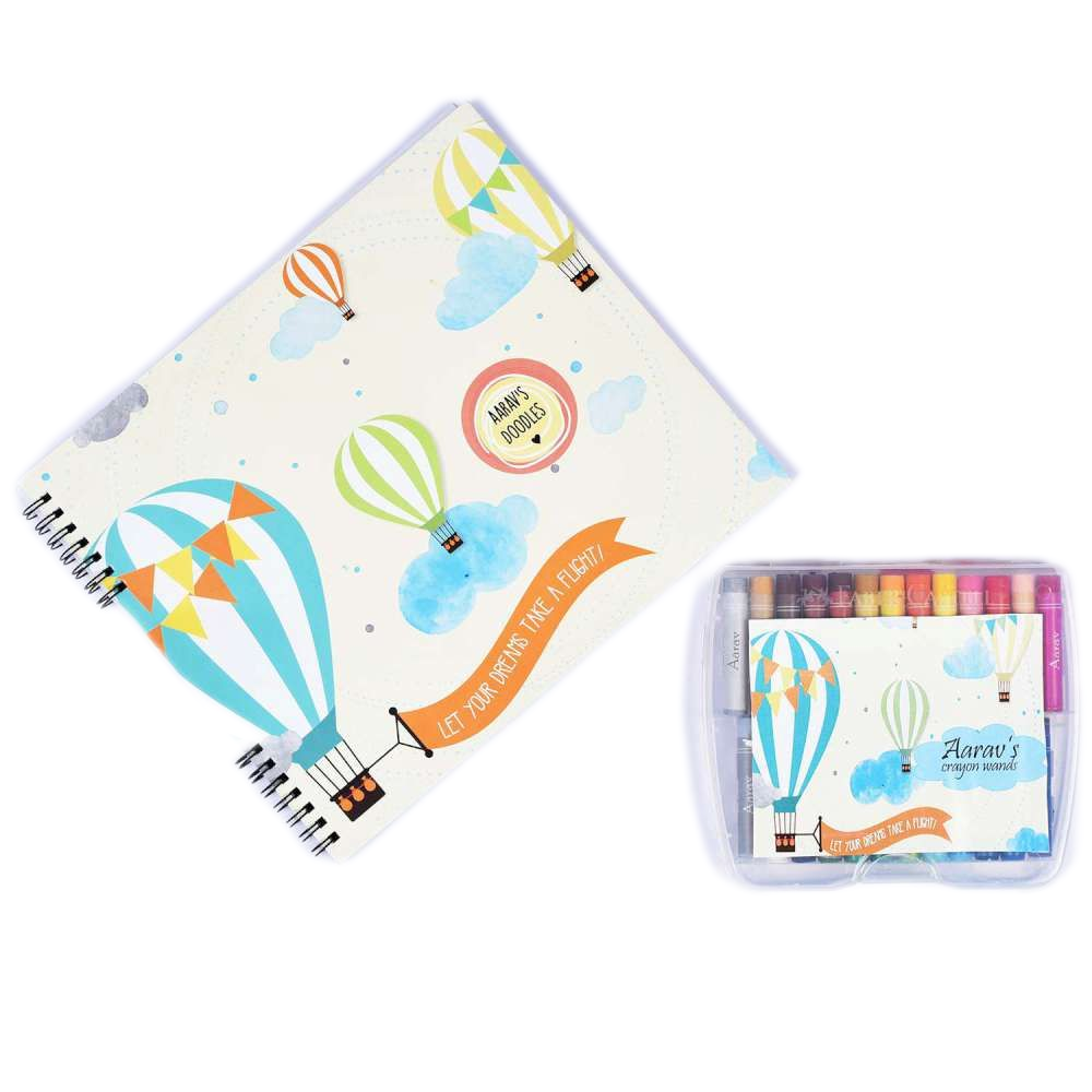 Doodle Book With Personalized Crayons - Bunting Balloons