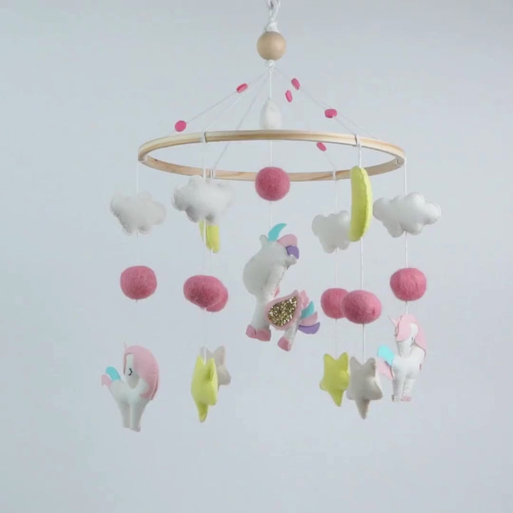 Babble Wrap Cot / Crib Mobile - Dreamy Unicorn