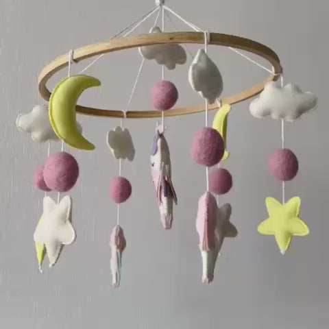 Babble Wrap Cot / Crib Mobile - Dreamy Unicorn