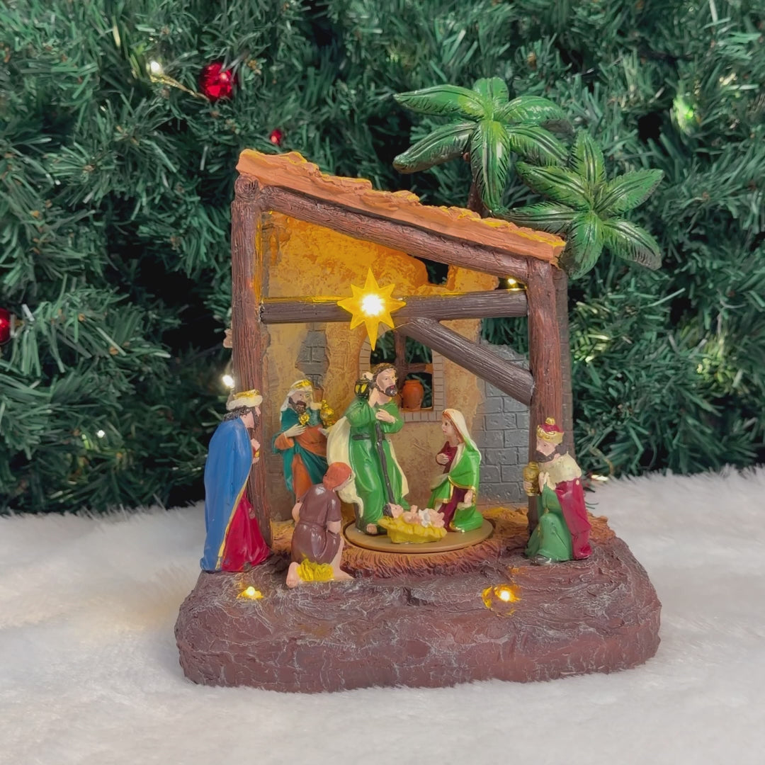 Rotating Three Wise Men Nativity Scene