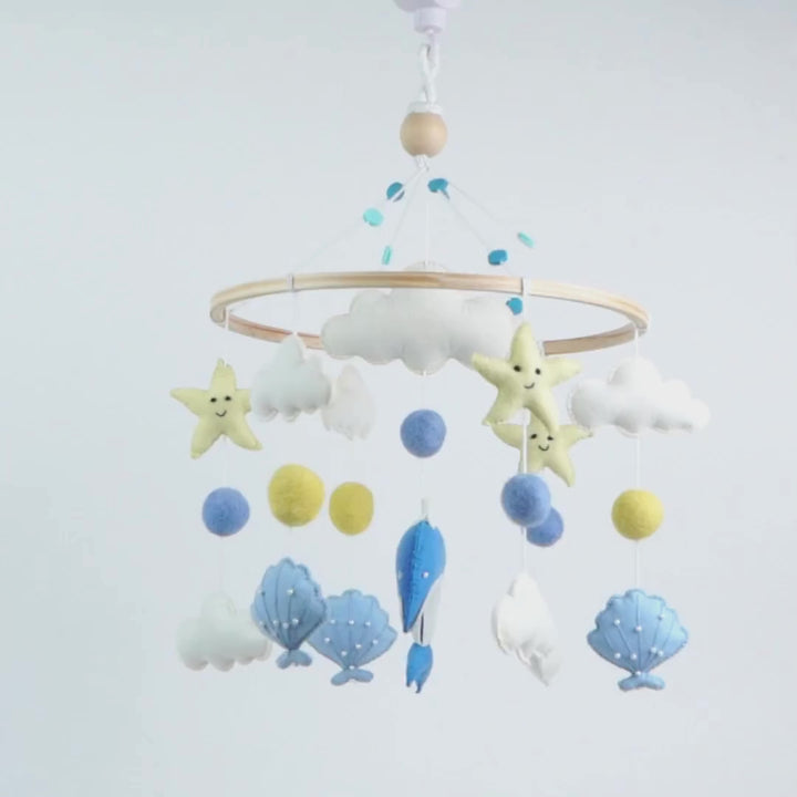 Babble Wrap Cot / Crib Mobile - Dolphin Daydreams