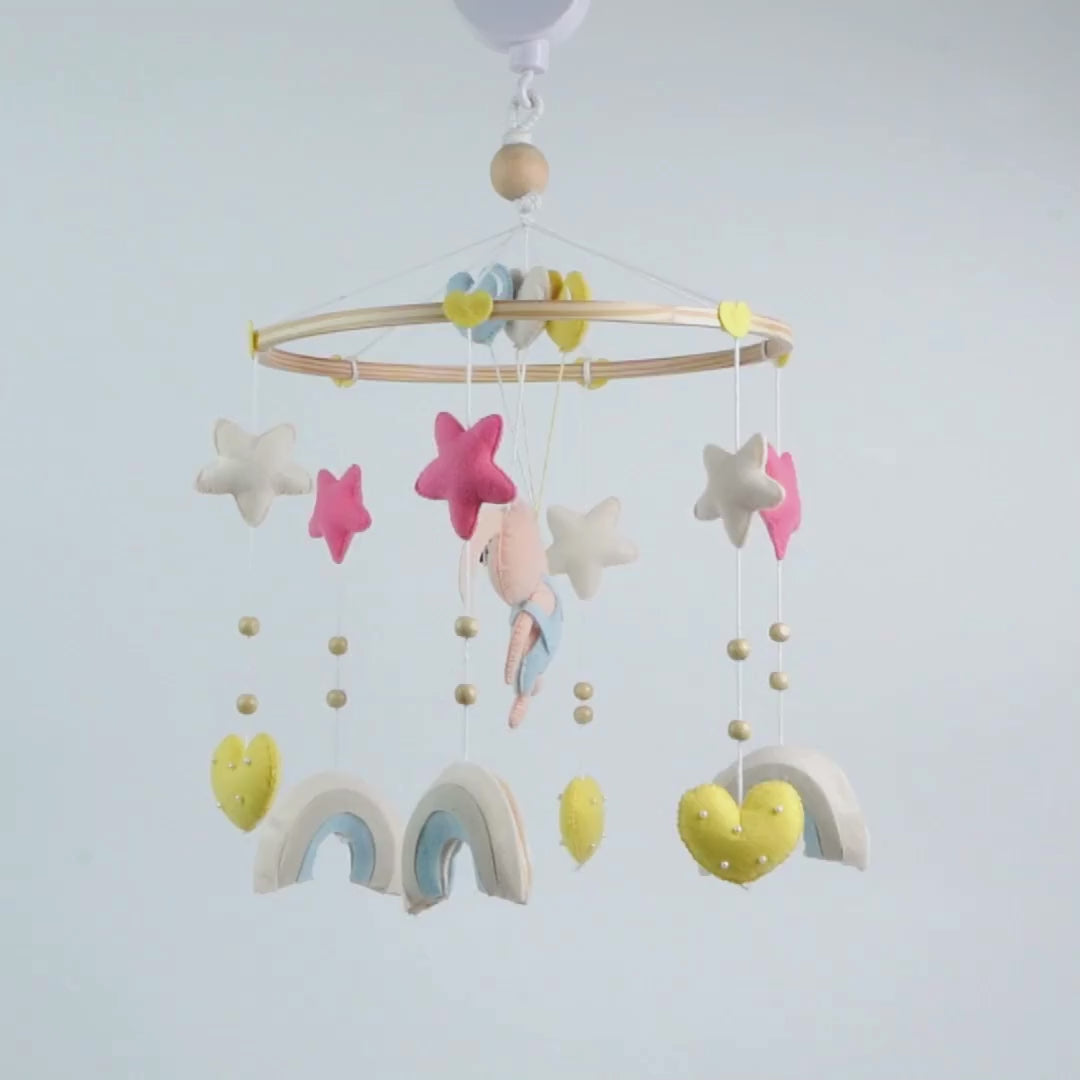 Babble Wrap Cot / Crib Mobile - Bunny Under the Stars