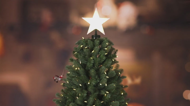 Mr. Christmas  Animated Biplane Tree Topper with Banner