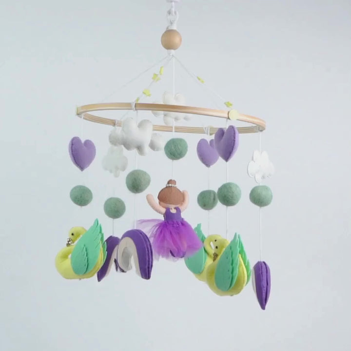 Babble Wrap Cot / Crib Mobile - Swan Song Carousel
