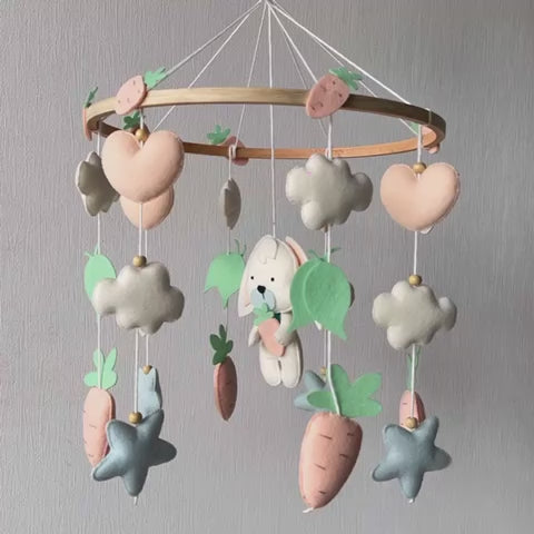 Babble Wrap Cot / Crib Mobile - Bunny Wonderland