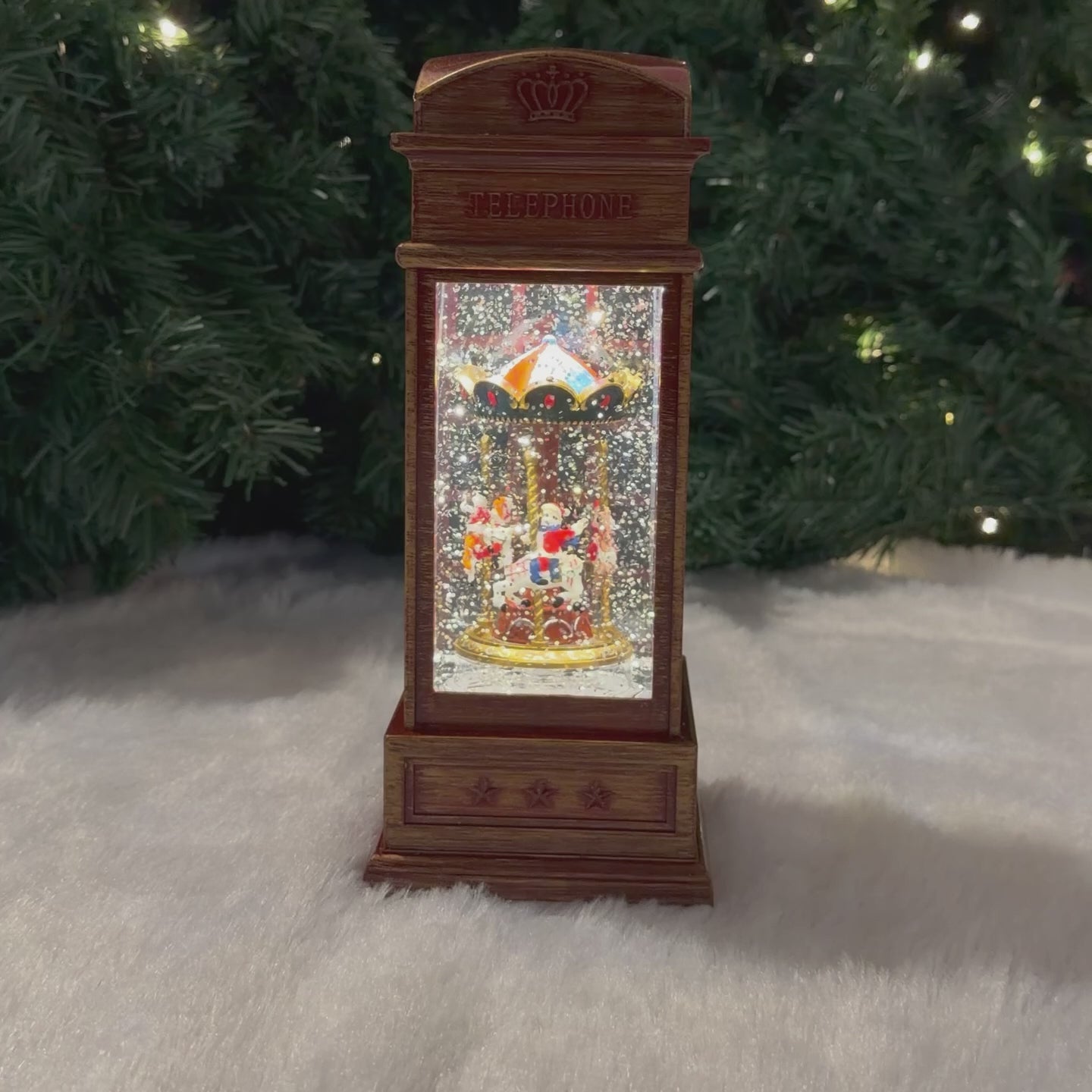 Water Light Carols - Rotating Carousel Telephone Booth