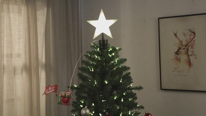 Mr. Christmas  Animated Elves-on-the-Run Tree Topper with Banner