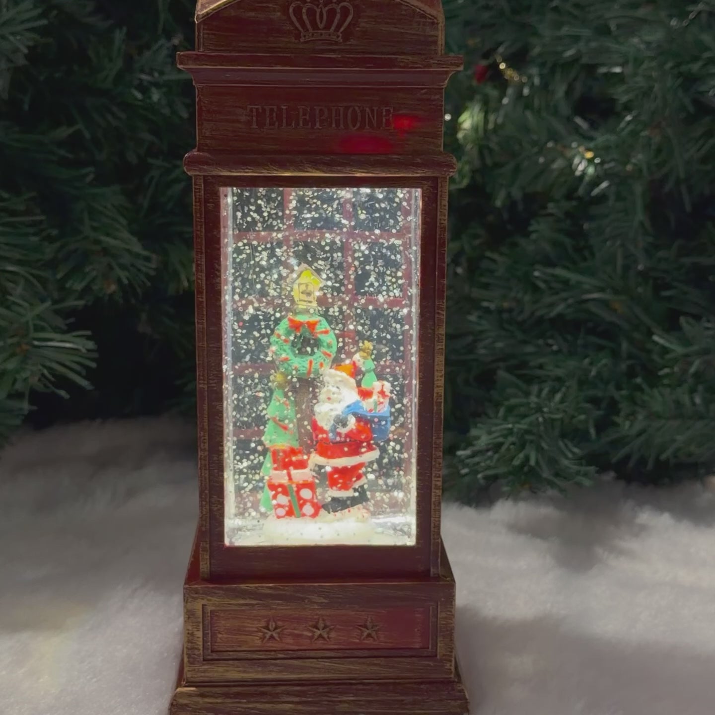 Water Light Carols - Santa & Gifts London Telephone Booth