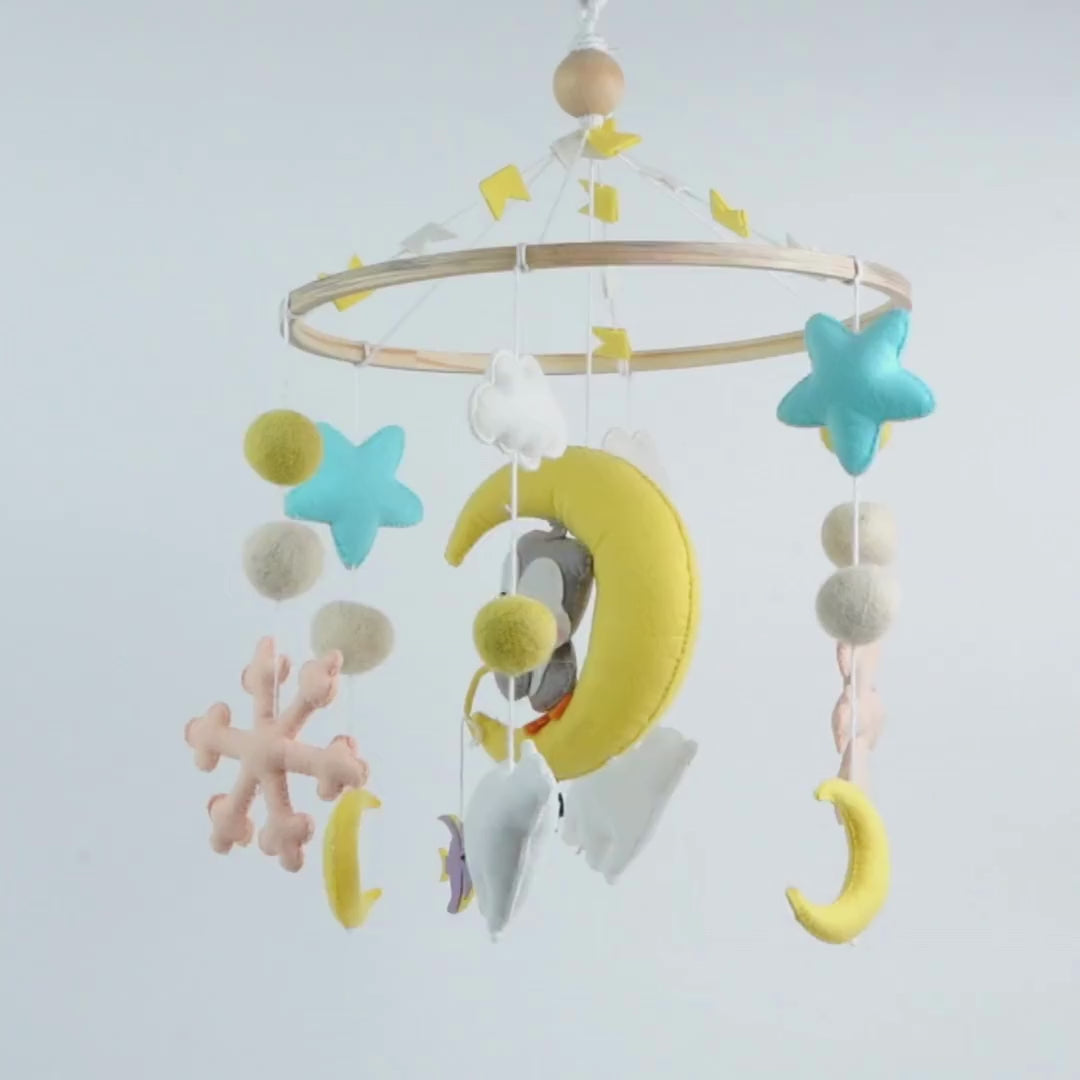 Babble Wrap Cot / Crib Mobile - Penguin Dreams