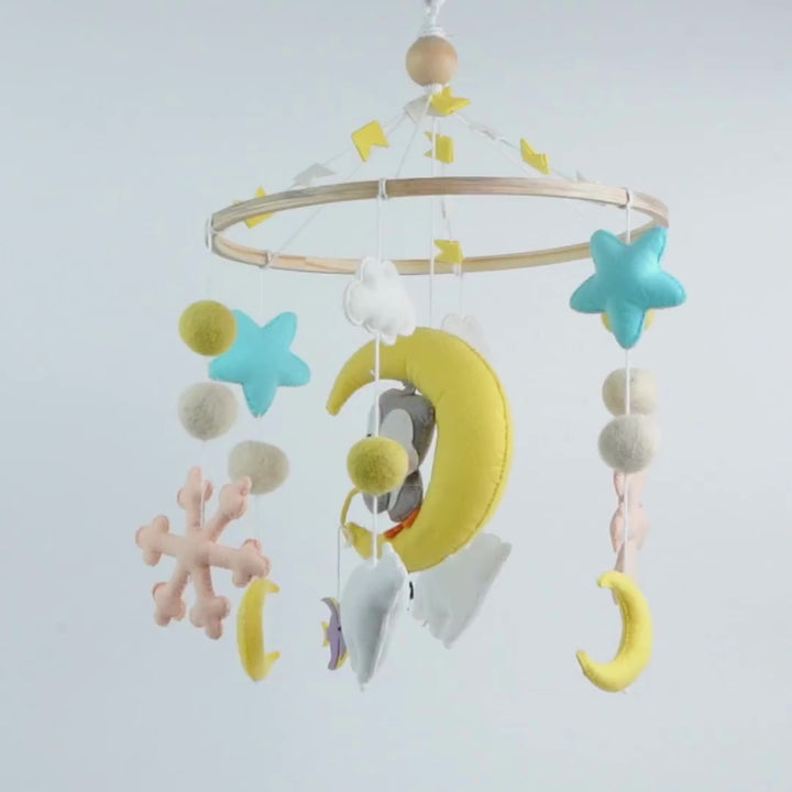 Babble Wrap Cot / Crib Mobile - Penguin Dreams