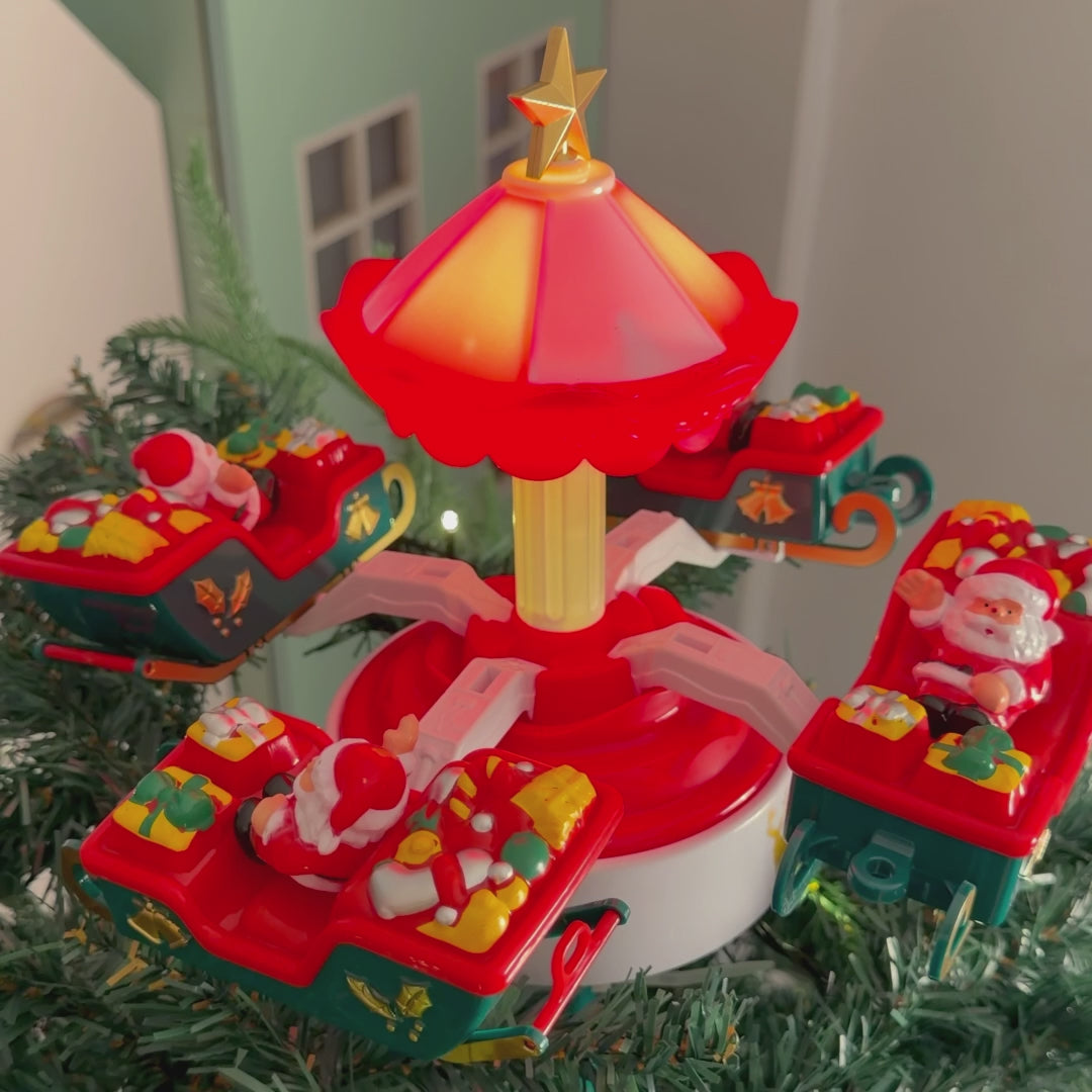 Rotating Santa Sleigh Tree Topper