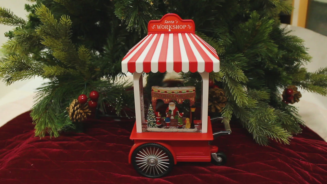 Babble Wrap Santa & Friend's Workshop- Light Up Musical Cart