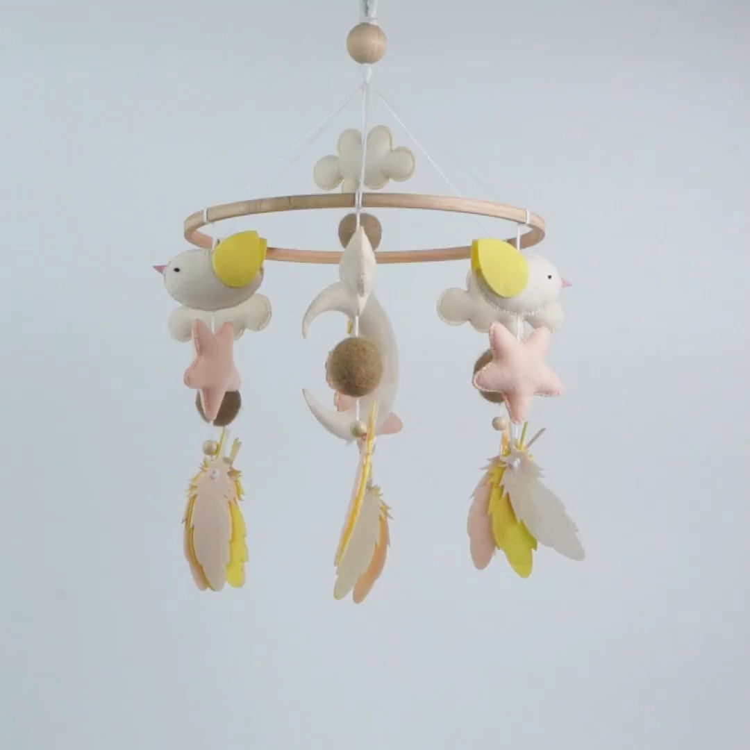 Babble Wrap Cot / Crib Mobile - Owl Moonlight