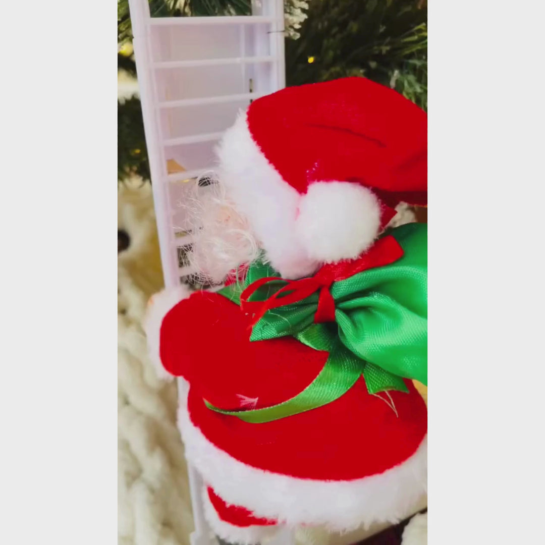 2 Ft Musical Tree Climbing Santa - Snowy Rise