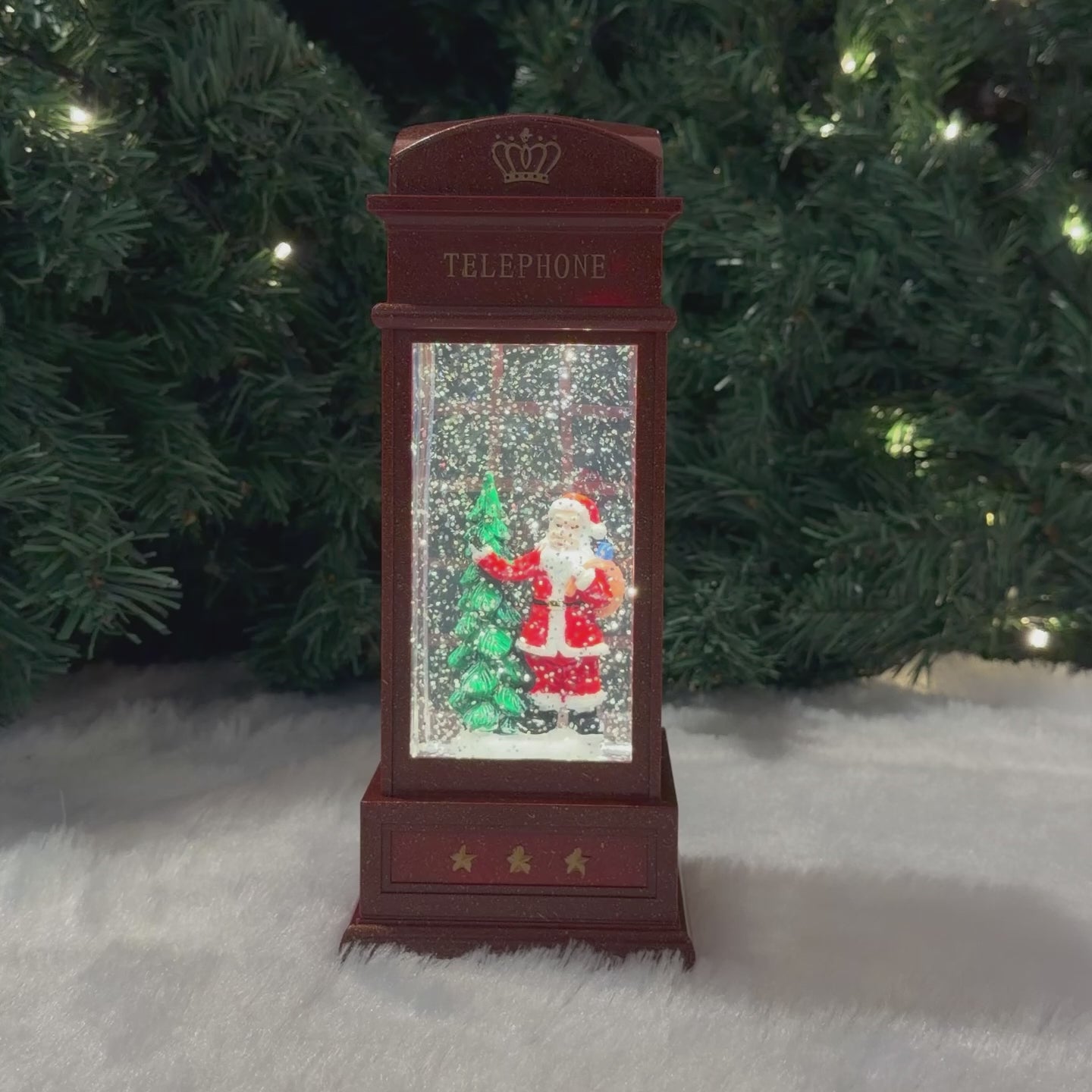Water Light Carols - Santa by the Tree Telephone Booth