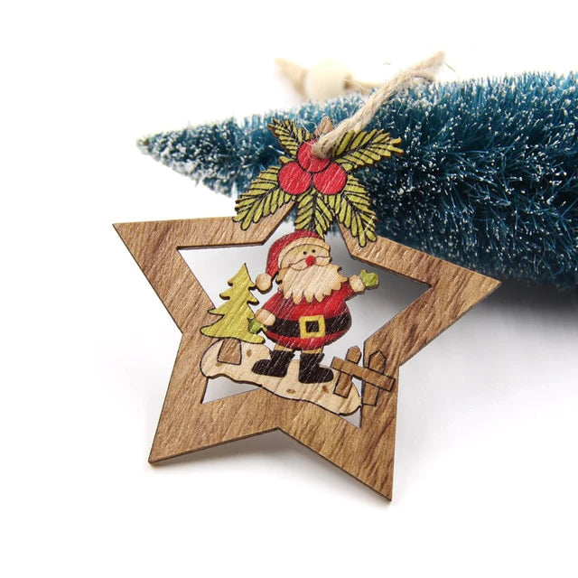 Babble Wrap Timber Twinkle Star Ornaments- Set of 4