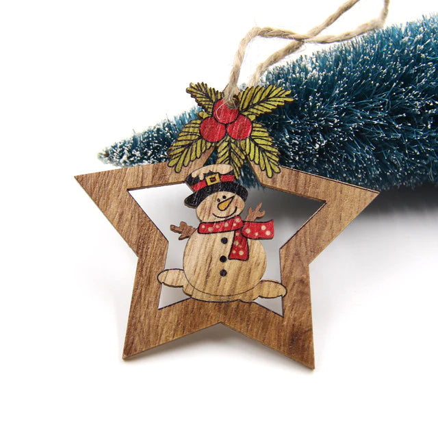 Babble Wrap Timber Twinkle Star Ornaments- Set of 4